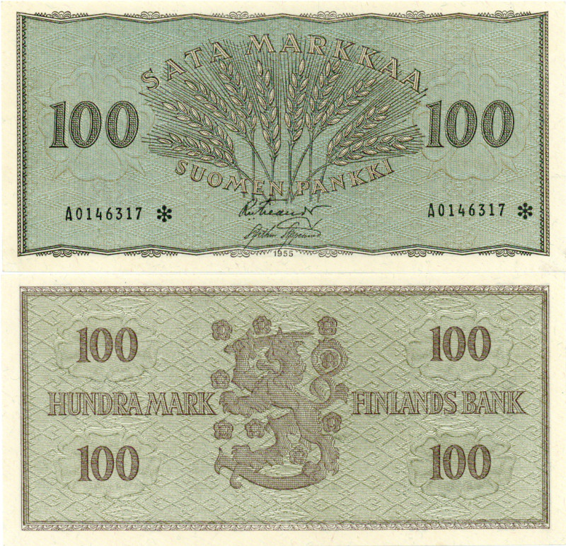 100 Markkaa 1955 A0146317* kl.8